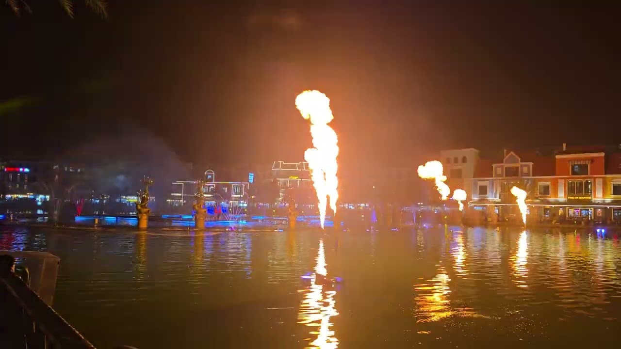 富國島Grand Word威尼斯河岸觀水舞激光表演