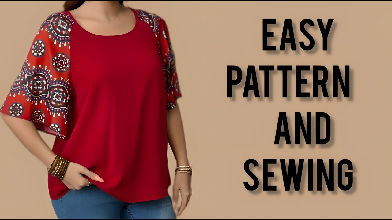 Sew a Raglan Sleeve Blouse ✂️🧷&ndash; Easy & Fast Tutorial for Beginners!