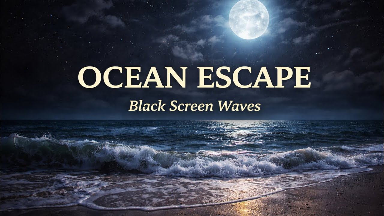 2 Hours of Ocean Waves for Meditation & Anxiety Relief 🌊 Black Screen
