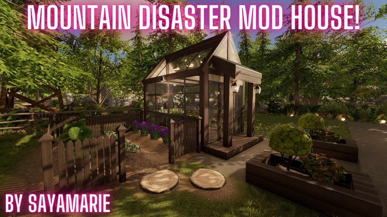 House Flipper 2 - Mountain Disaster MOD house with adorable greenhouse! - [Mod house by SayaMarie]