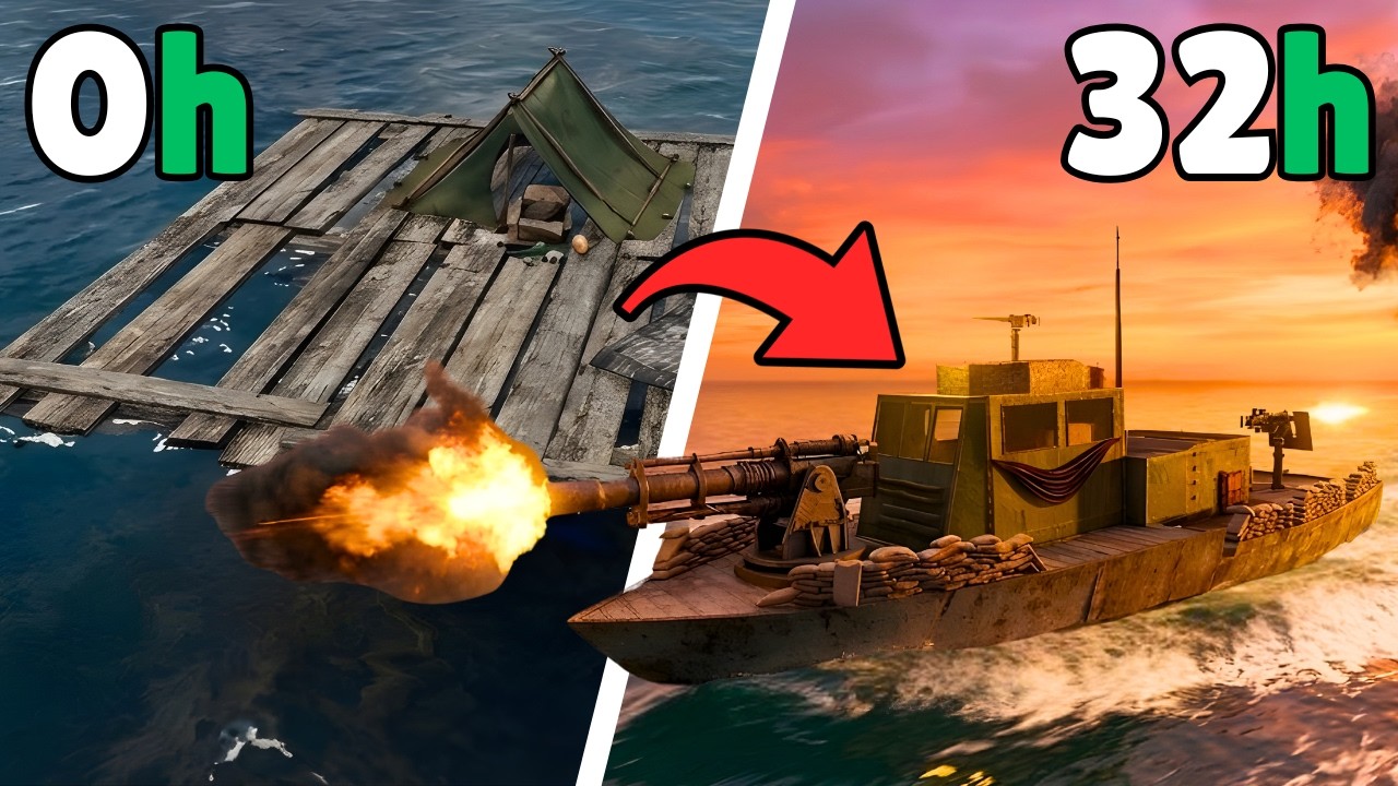 From a Wooden Raft to a WARSHIP in 32 Hours (Sunkenland)