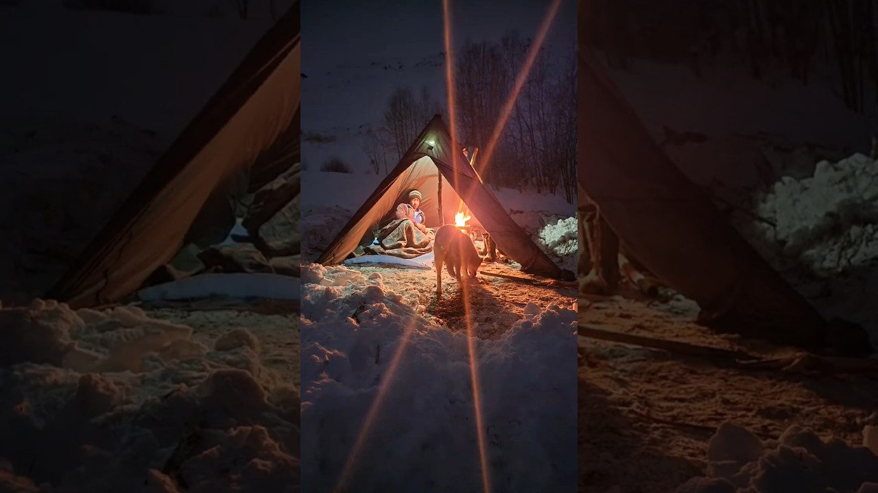 Alone in a Blizzard ❄️ No Tent, Just Fire | Extreme Winter Survival
