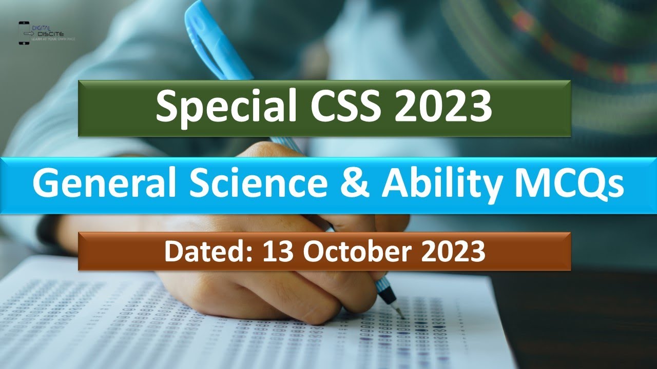 Special CSS 2023 General Science & Ability MCQs 13 October 2023 MCQs