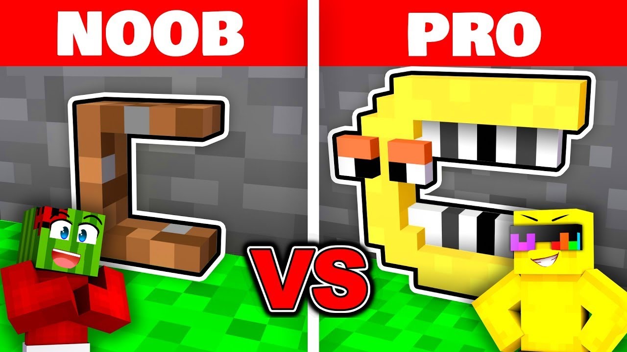 Minecraft NOOB vs PRO: TINY ALPHABET LORE Minecraft Build Challenge!