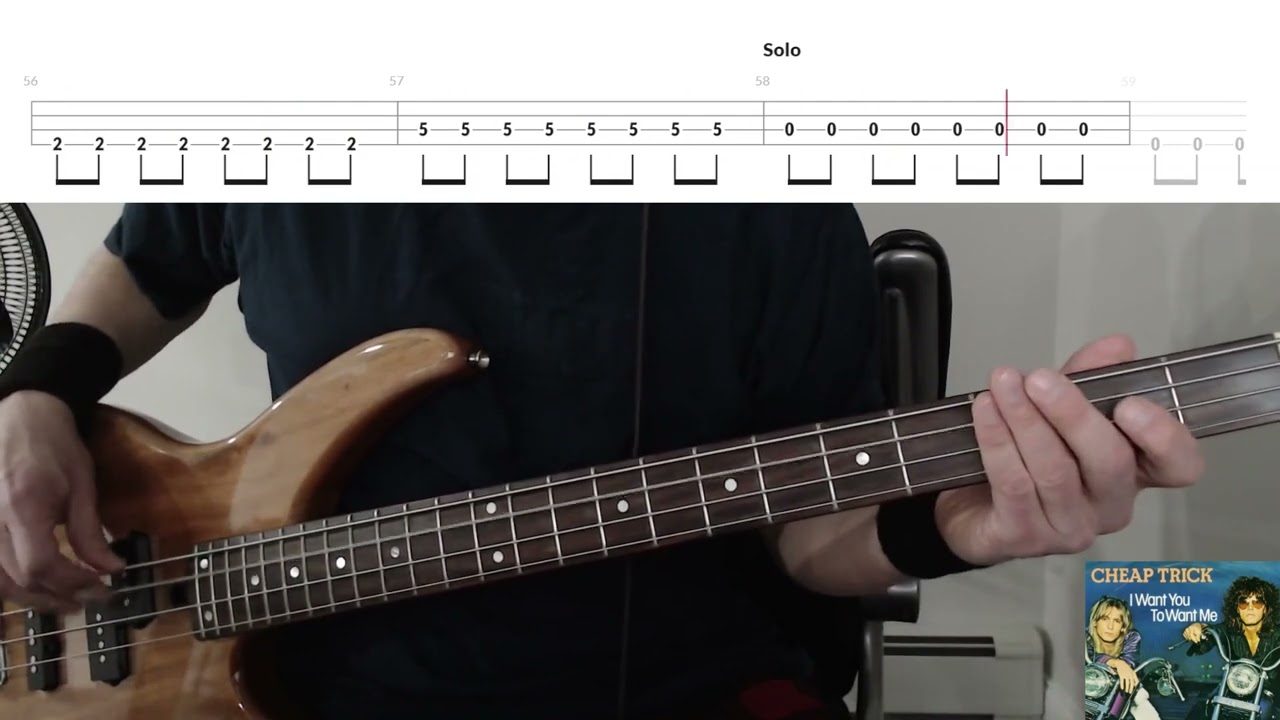 I Want You To Want Me by Cheap Trick - Bass Cover with Tabs Play-Along