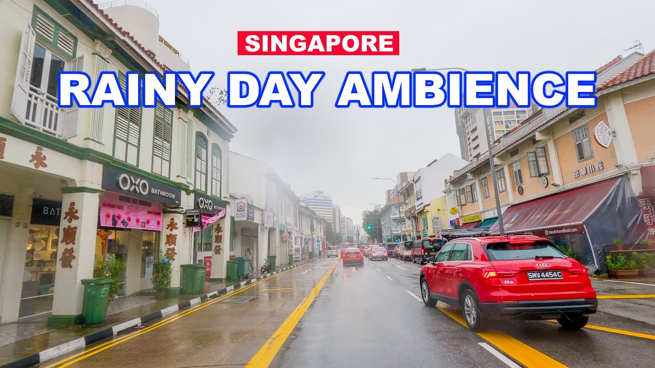 Singapore City On Rainy Day | Singapore City Driving Tour | Rainy Ambience 🇸🇬🌧️🚙