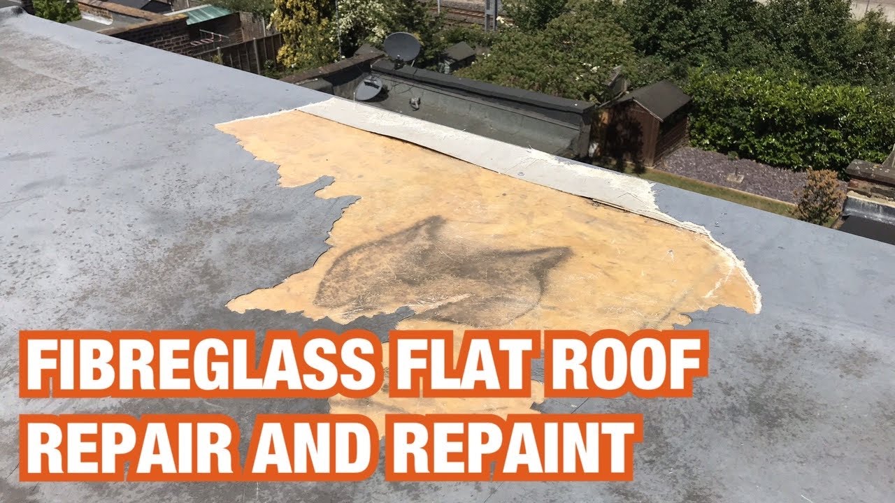 How to repair and re-paint  a damaged fibreglass flat roof