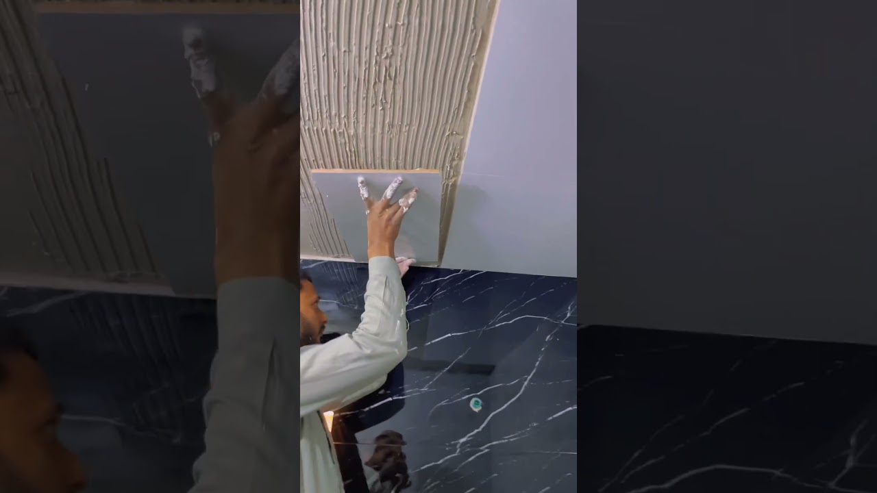 How to Install Tiles on Ceiling Like a Pro | Tile Fixing Tips #TileWork  #TileInstallation