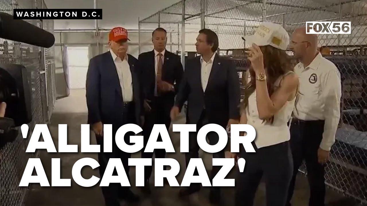 Trump tours 'Alligator Alcatraz': immigration center with gator guards opens in Florida