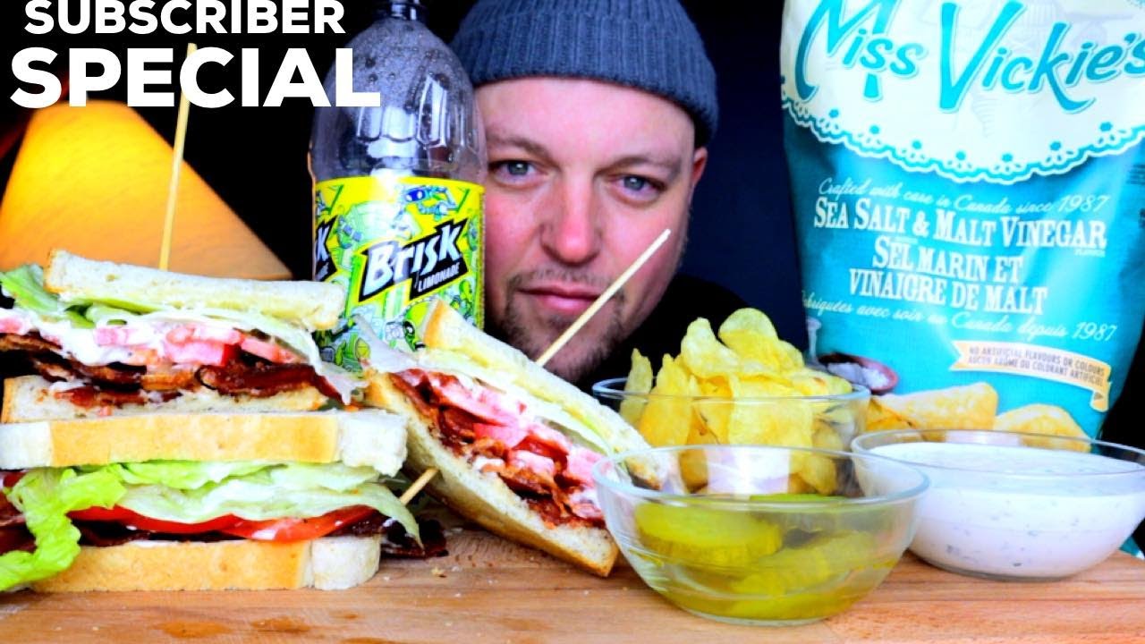 HOMEMADE BLT SANDWICHES CHIPS AND DIP SUBSCRIBER SPECIAL REQUEST BIRTHDAY MUKBANG