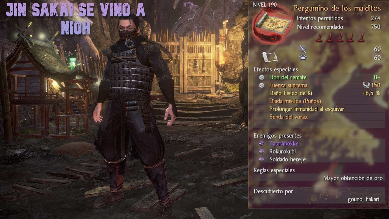 NIOH 2,PERGAMINO MALDITO,TATARIMOKKE morado, TONFAS, PJ JIN SAKAI, GOT, PC.