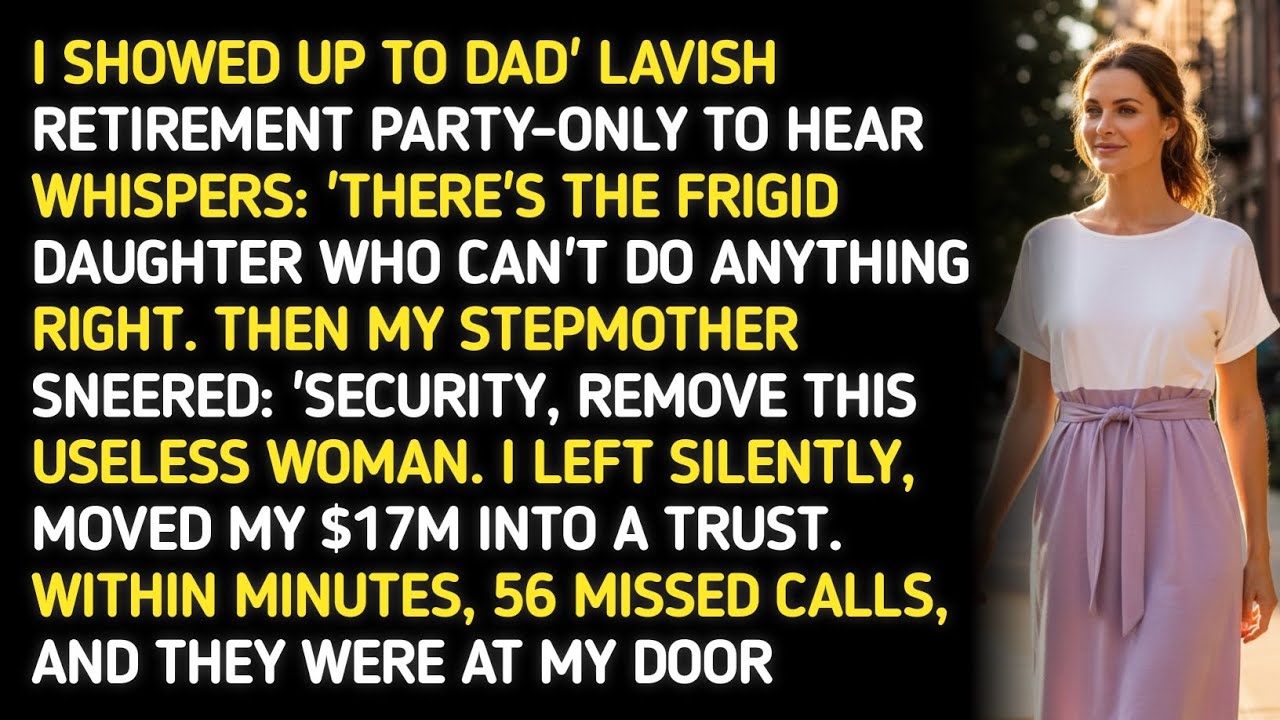 I SHOWED UP TO DAD' LAVISH RETIREMENT PARTY-ONLY TO HEAR WHISPERS: 'THERE'S THE FRIGID DAUGHTER WHO