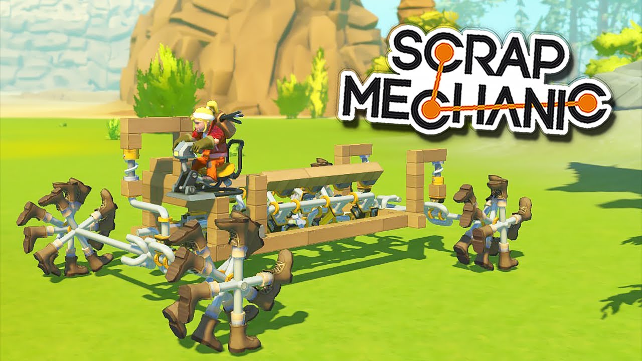 КЛАУД СТРОИТ V8 С ПОЛНЫМ ПРИВОДОМ НА ПОРШНЯХ, РУЛЕМ И ПОДВЕСКОЙ в SCRAP MECHANIC