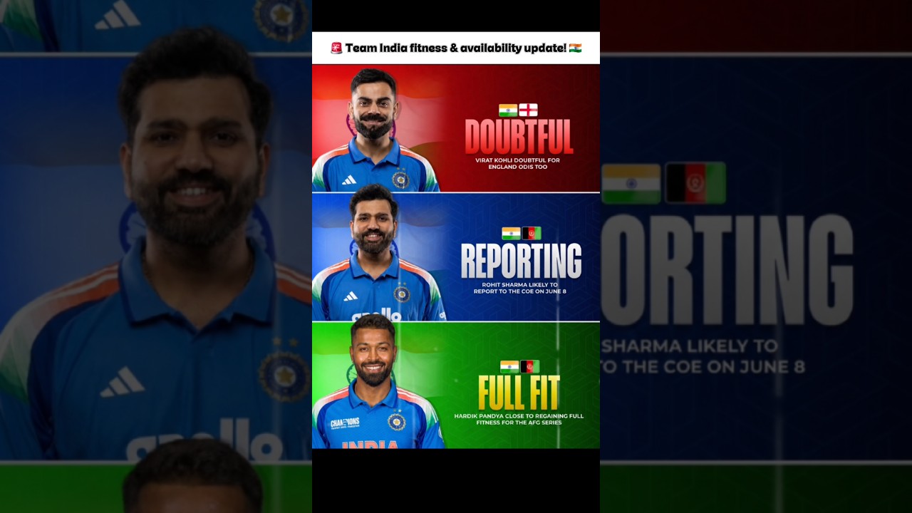 🚨 Team India fitness & availability update! 🇮🇳 #shorts #ytshorts #shortsfeed