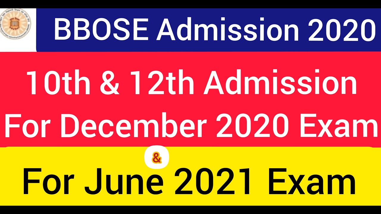 BBOSE Admission 2020 BBOSE 10th 12th Admission for December 2020 Exam NIOS On Demand Exam 2020 #NIOS