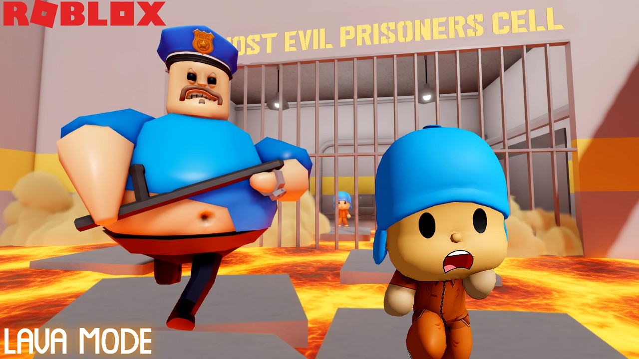 Can Pocoyo Escape Barry’s Prison in LAVA MODE? Roblox Obby