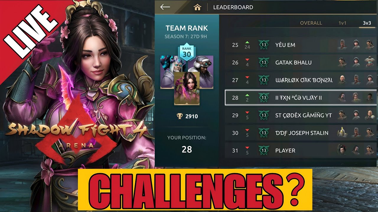 LIVE Give Me Random Challenges I Will Try to Complete Them in Shadow Fight 4 Arena