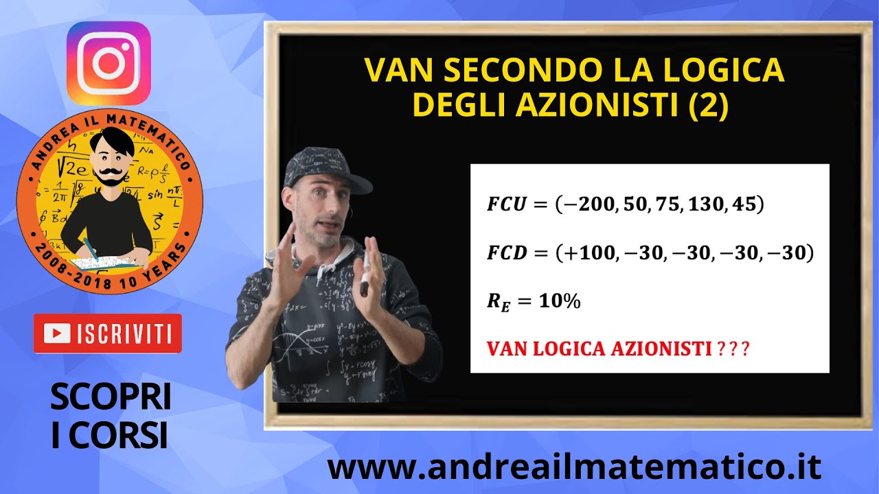 VAN SECONDO LA LOGICA DEGLI AZIONISTI (2) - ATTUALIZZAZIONE FCFE AL TASSO AZIONISTA