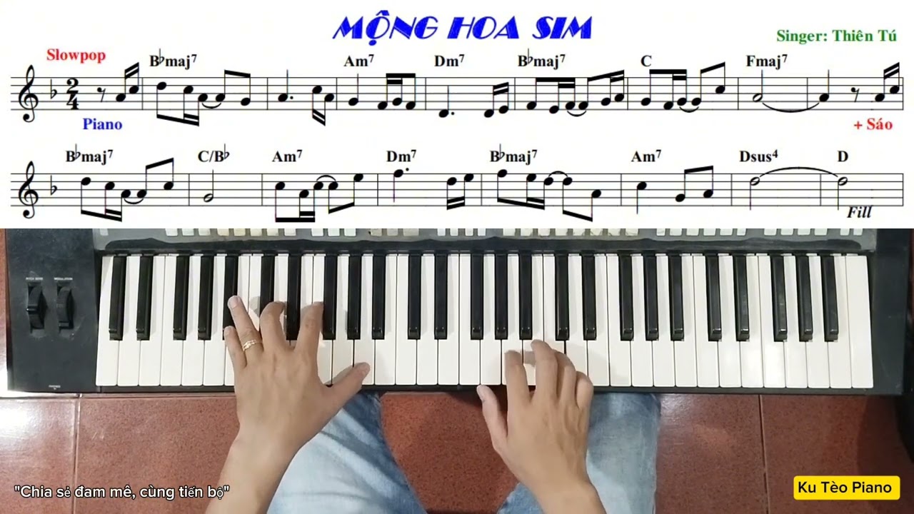 BÀI: MỘNG HOA SIM - Thiên Tú | Hướng dẫn đệm hát | Ku Tèo Piano.
