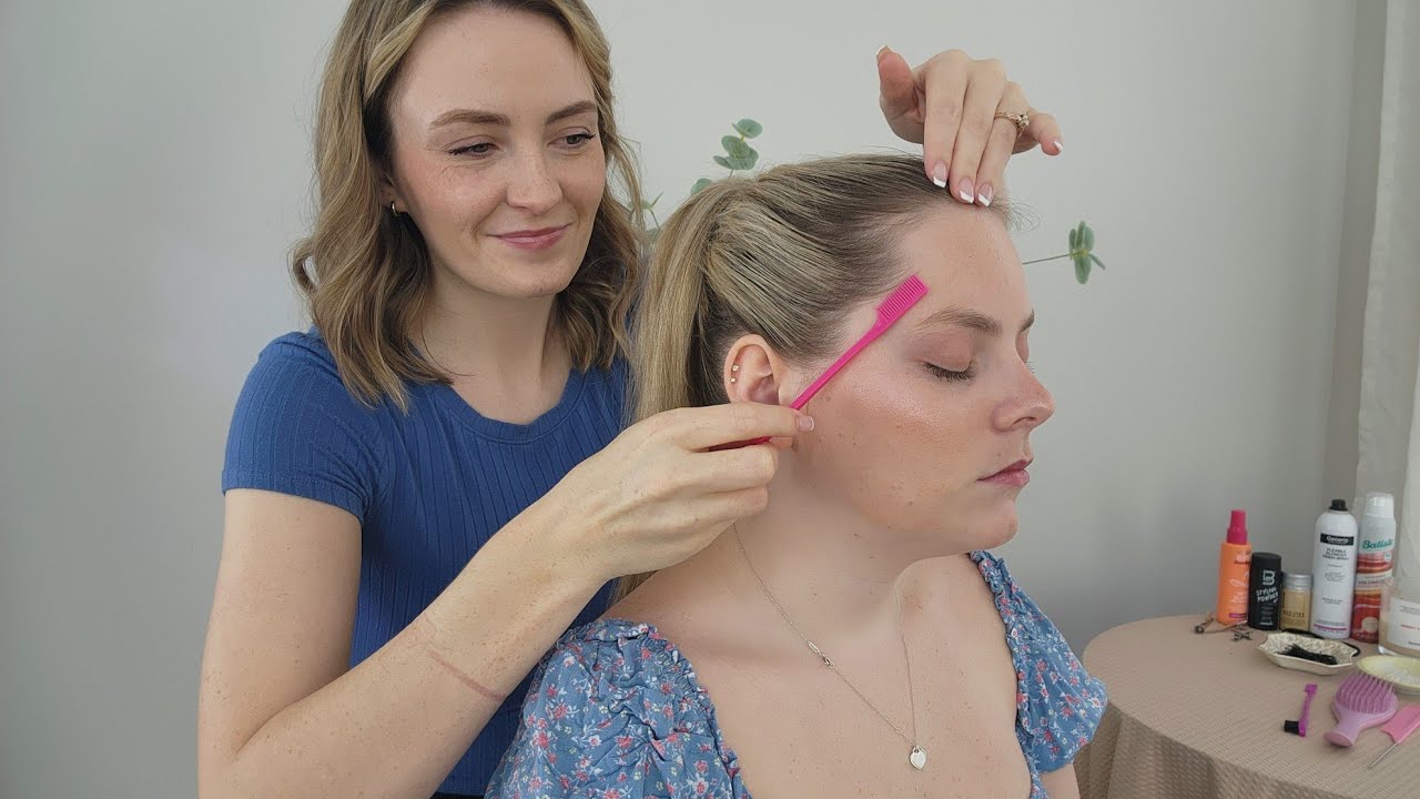 ASMR Perfectionist Makeup Application + Slick Back High Ponytail-Mini Combing, Hair Wax, Final Touch