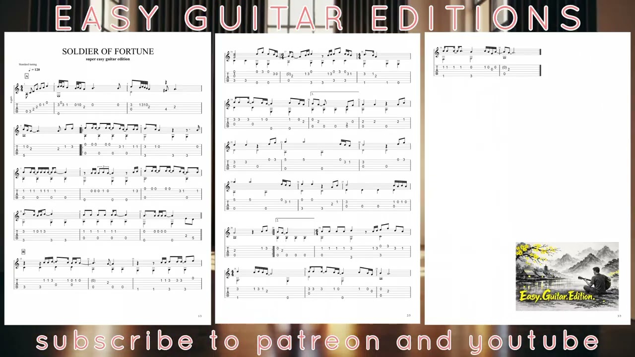 Soldier of fortune by Deep Purple super easy guitar edition