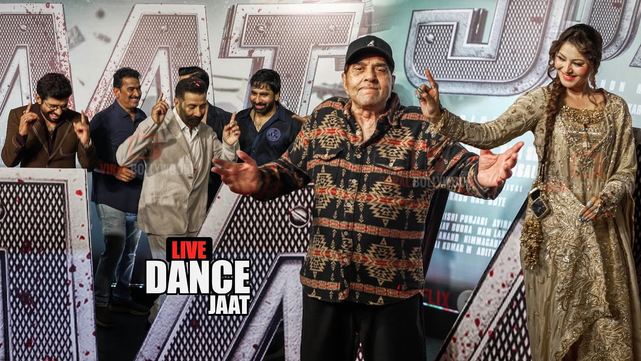 Dharmendra, Sunny Deol, Randeep Hooda, Urvashi Rautela LIVE Dance in Public at Jaat Screening