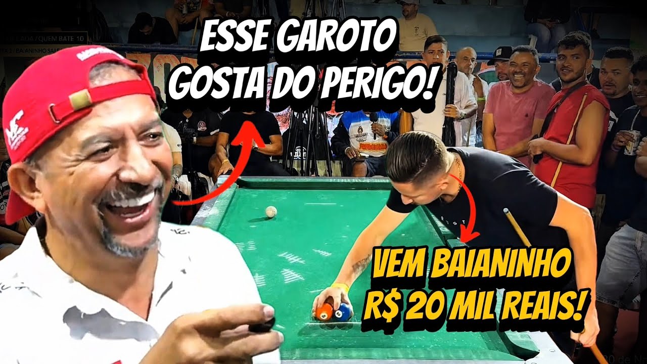 ELE DESAFIOU O BAIANINHO DE MAUÁ E TERMINOU SURPREENDENDO O SALÃO! R$ 20 MIL🔥😱#sinuca 