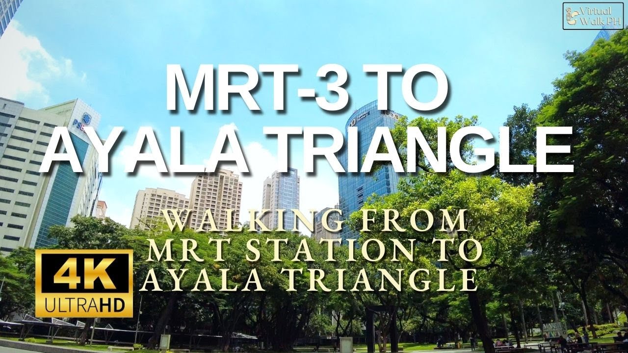 MRT Ayala Station to Makati Ayala Triangle | 4K Virtual Walk to The Most Famous Park in Makati City