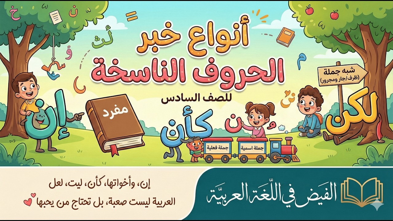 أسرار أنواع الخبر مع (إنَّ وأخواتها) !  للصف السادس🚀✨