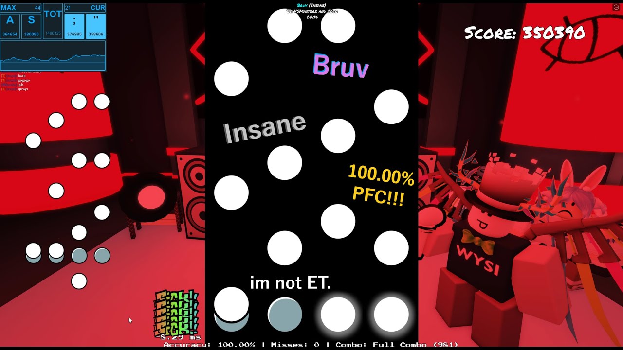 Roblox Funky Friday // Bruv (Insane) 100.00% PFC Perfect Combo!! | Silicosis