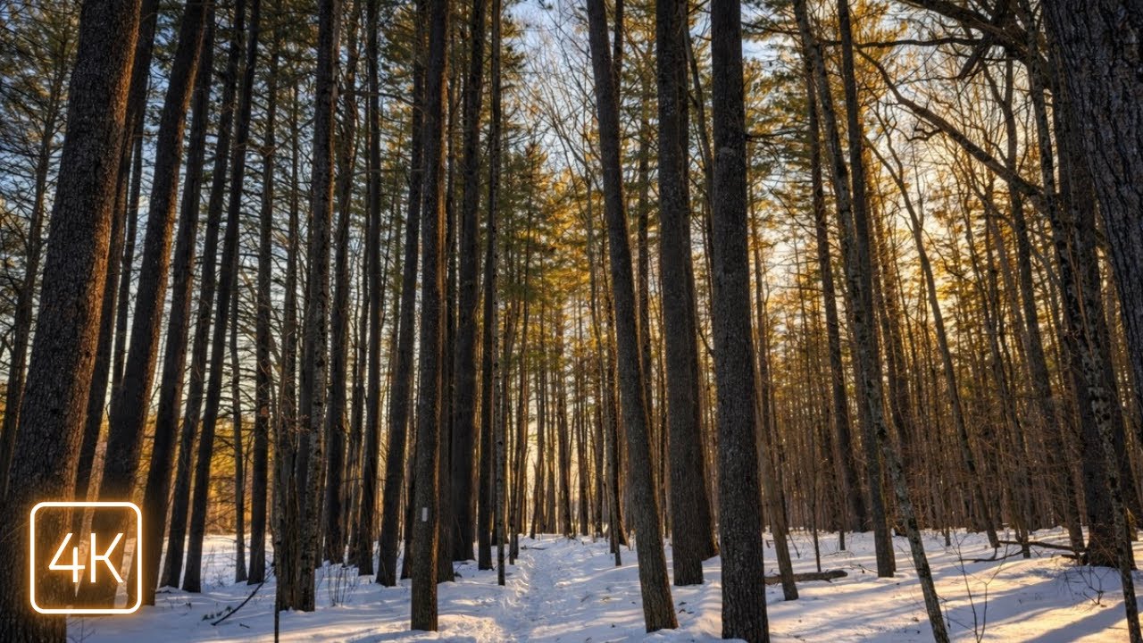 Frozen Brook Meets Golden Light | A Maine Forest Walk