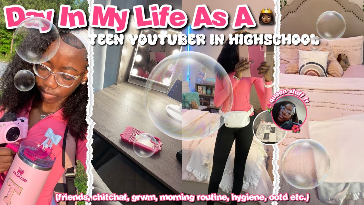 Day In My Life As A Teen YouTuber In High school 👸🏾🌷🤍 (recital, grwm, morning routine, school vlog)