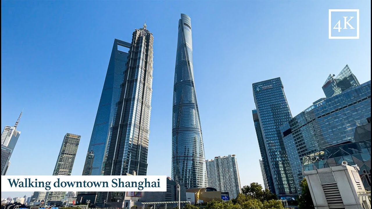 「4K」 walking around Downtown Shanghai ｜Lujiazui Financial Zone｜China 4K