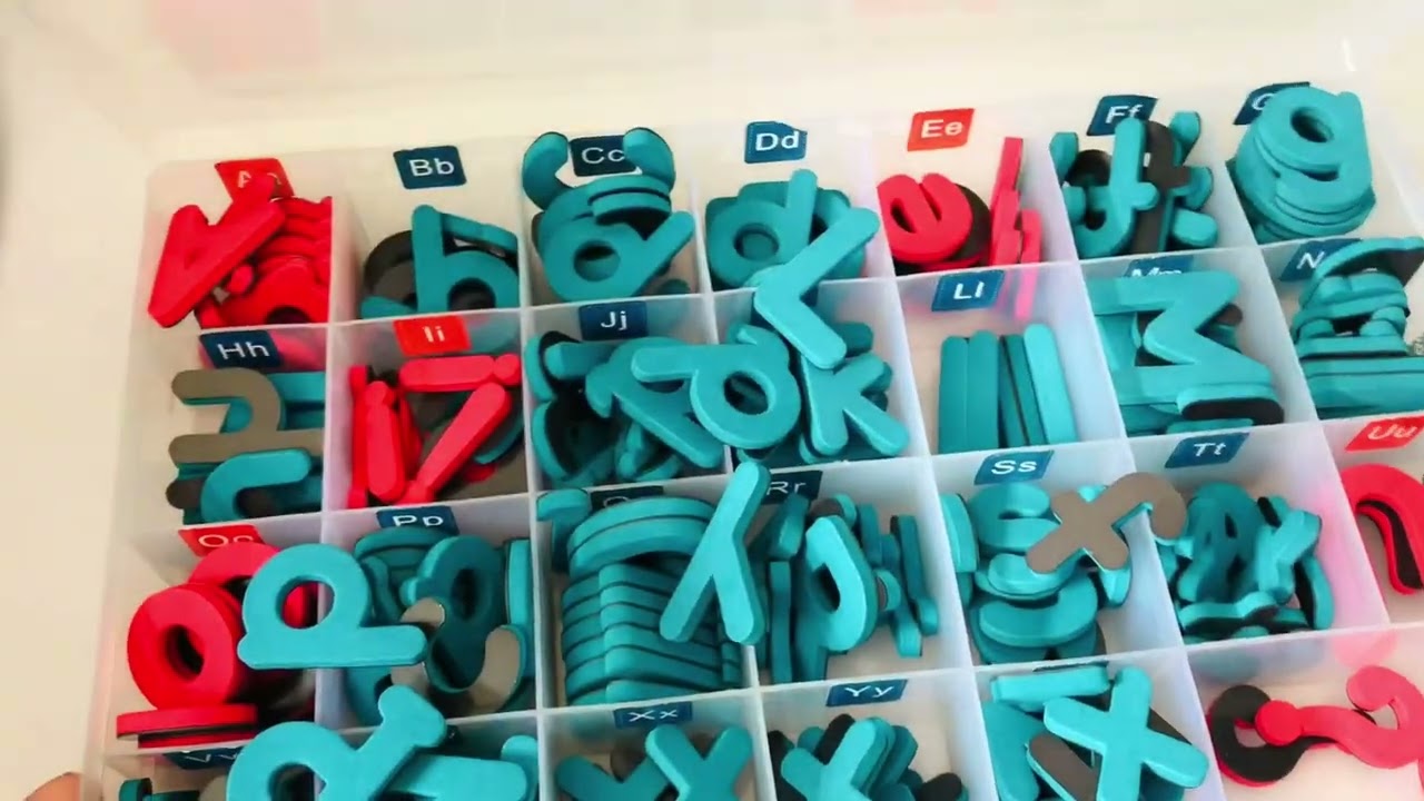 Unboxing magnetic alphabet set!
