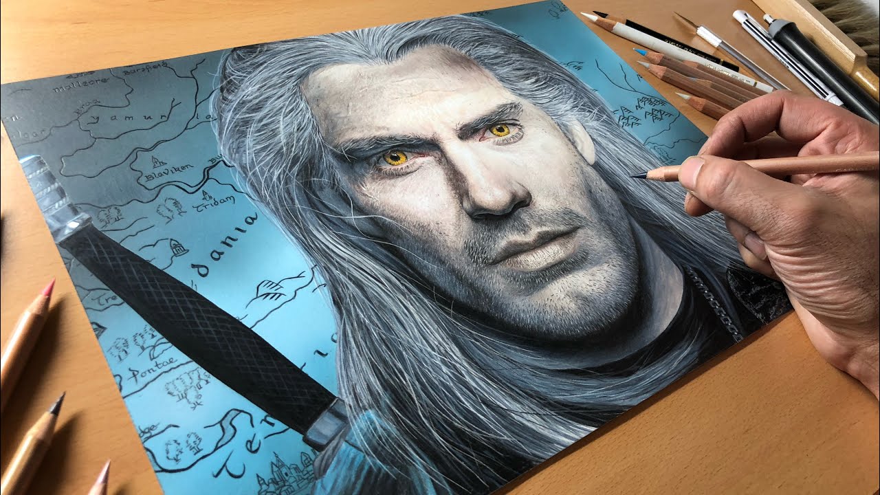 The Witcher Drawing (Henry Cavill) - Timelapse | Artology