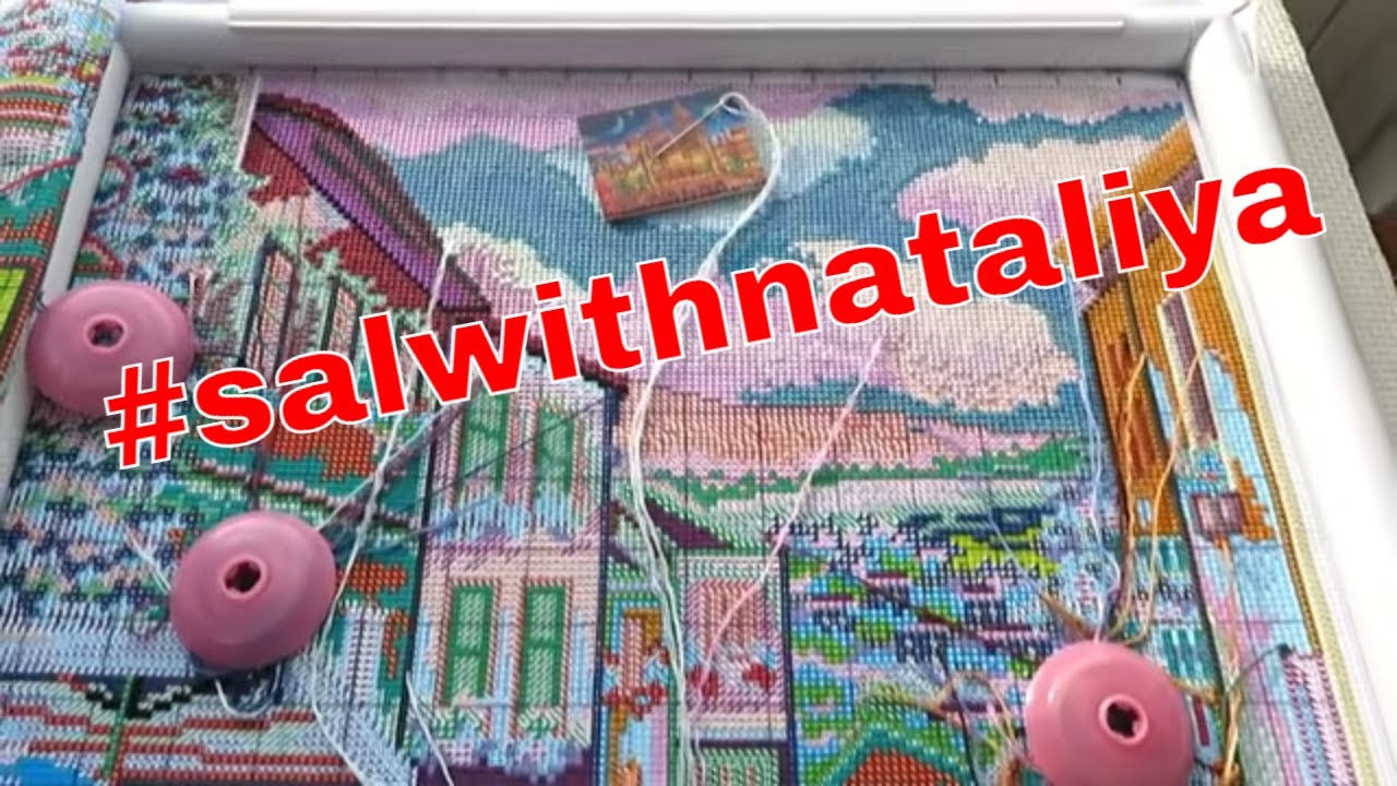 Романтический цветочный рынок, январь #salwithnataliya #вышивкакрестиком
