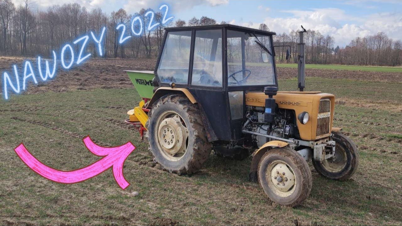 Nawożenie azotowe pod pszenice🌱URSUS🚜C330☆ROZSIEWACZ🦋MOTYL☆