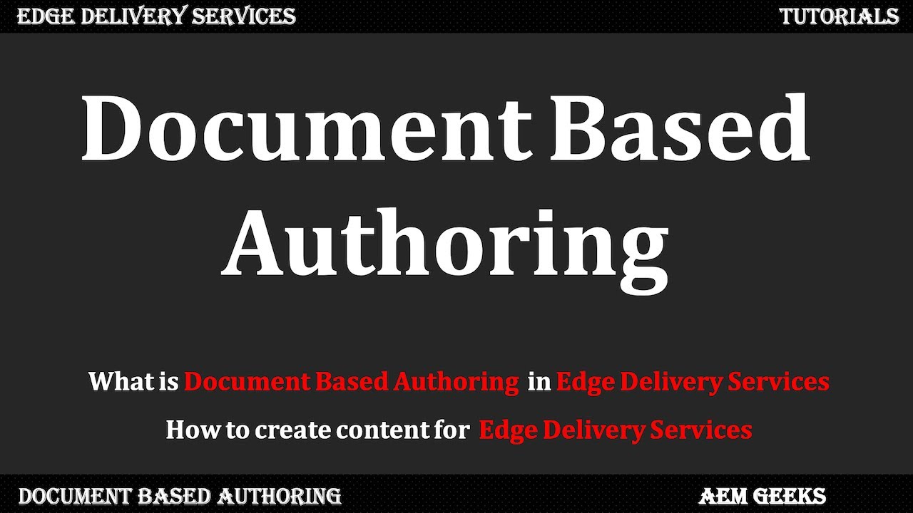 AEM Franklin #2 | Что такое документоориентированная разработка в Edge Delivery Services (AEM Fra...