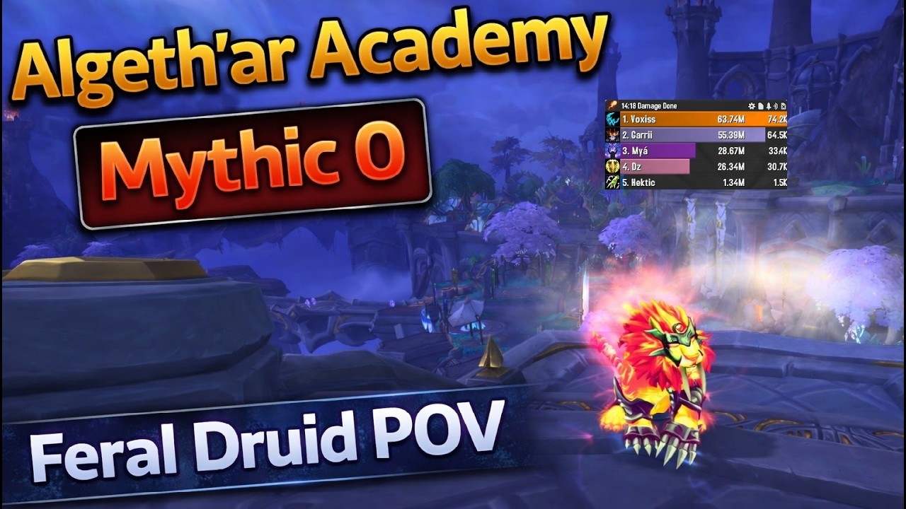 Feral Druid POV M0 Algeth'ar Academy | WoW Midnight Season 1 M+ 12.0