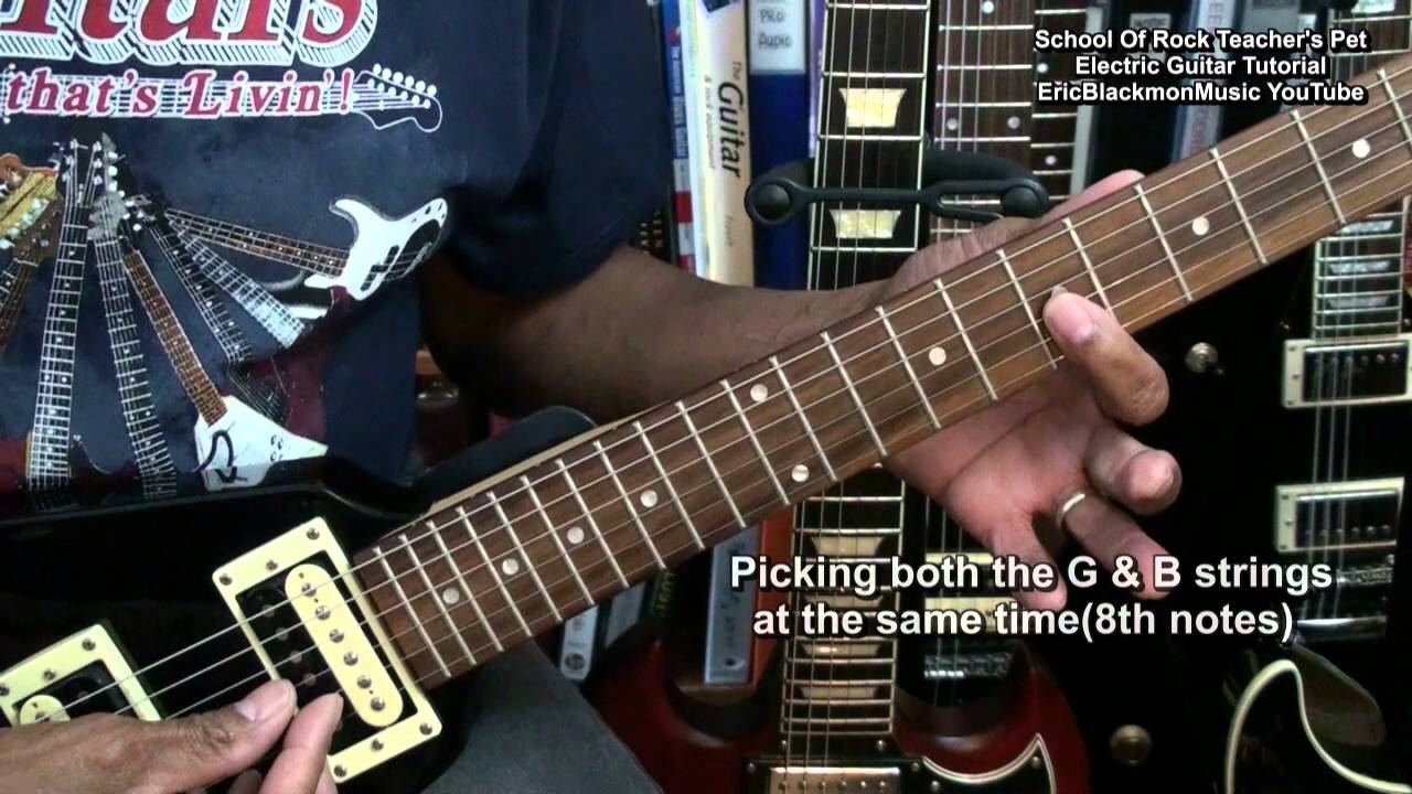 TEACHER'S PET School Of Rock The Musical Intro Lead Guitar Lesson @EricBlackmonGuitar