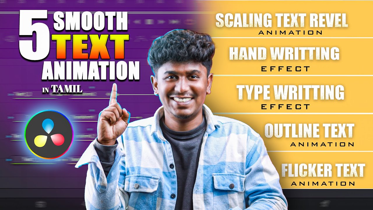 5 smooth text animation davinci resolve in tamil