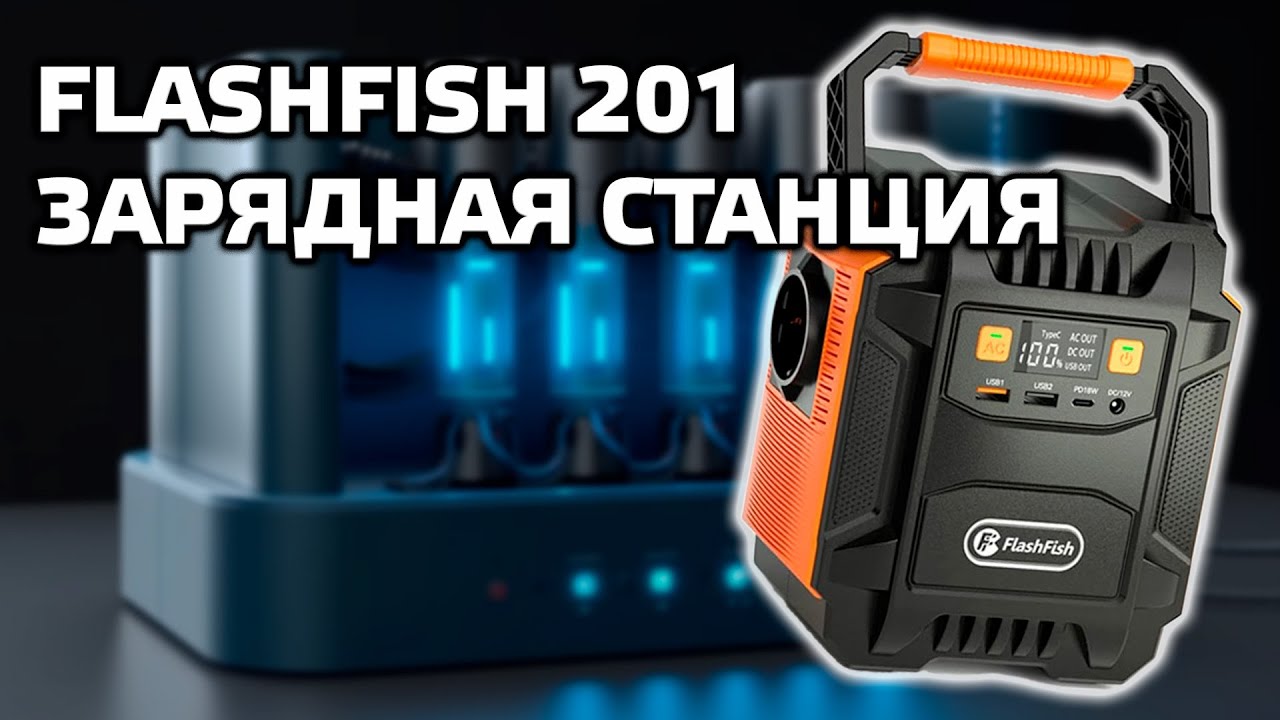 FlashFish A201 - компактная зарядная станция, AC 220 V, DC 12 V, USB, PD