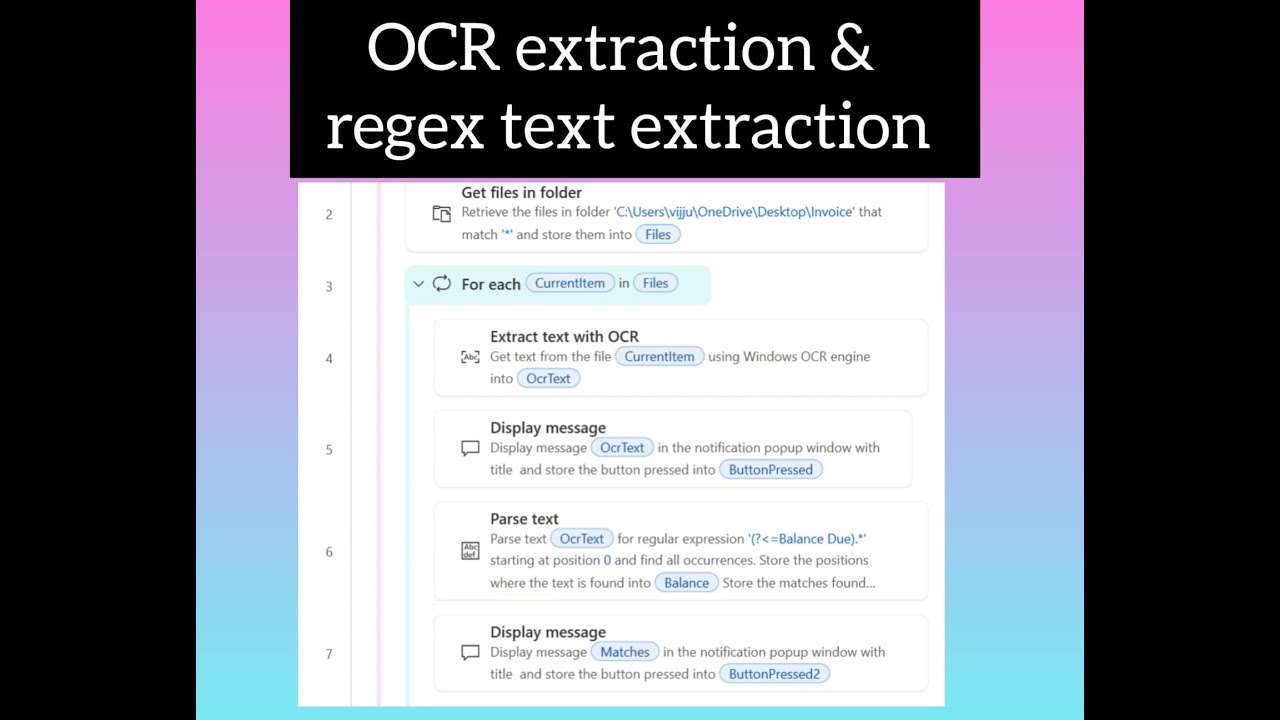 OCR extraction in Power Automate for multiple files