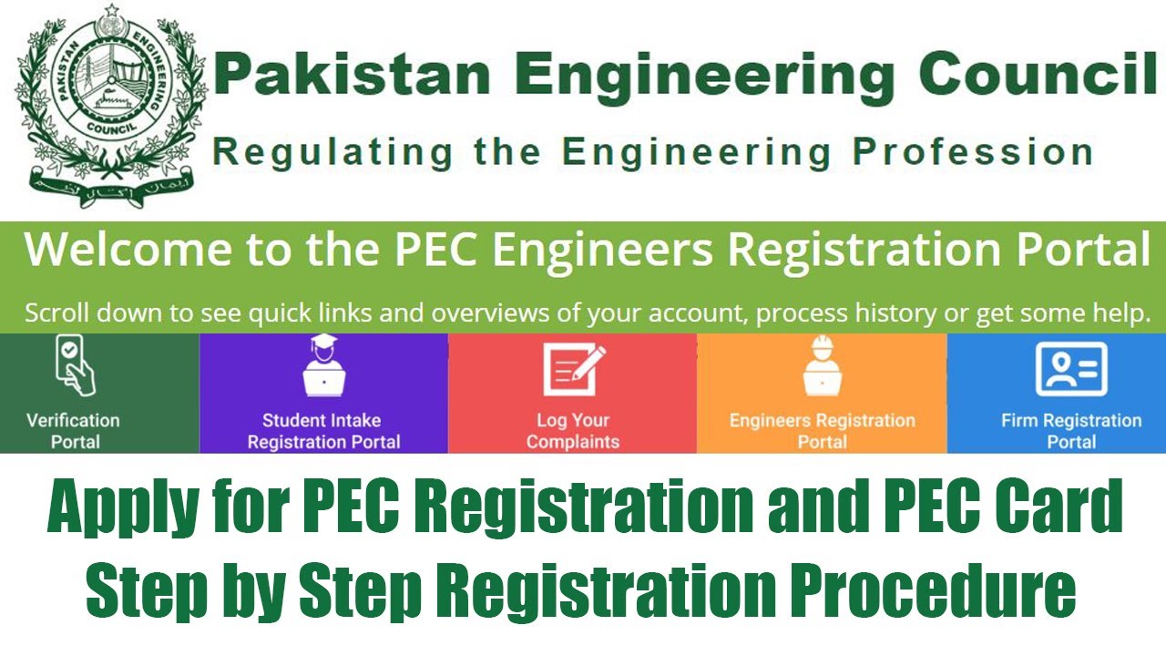 How TO Apply for PEC Registration 2023-24 | Pakistan Engineering Council | PEC Card Registration
