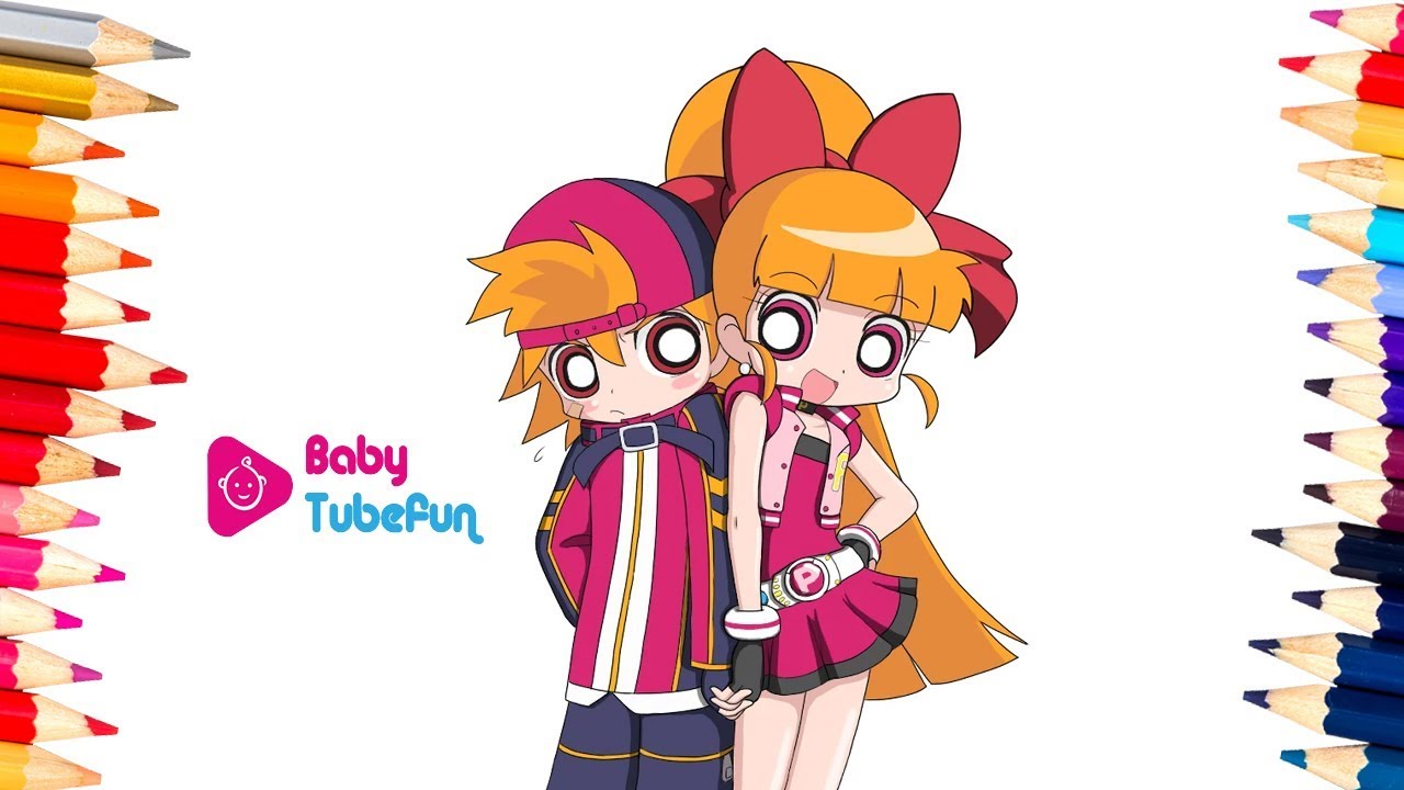 Colouring Powerpuff Girls Rowdyruff Boys Brick Boomer Butch Blossom Bubbles surprise eggs