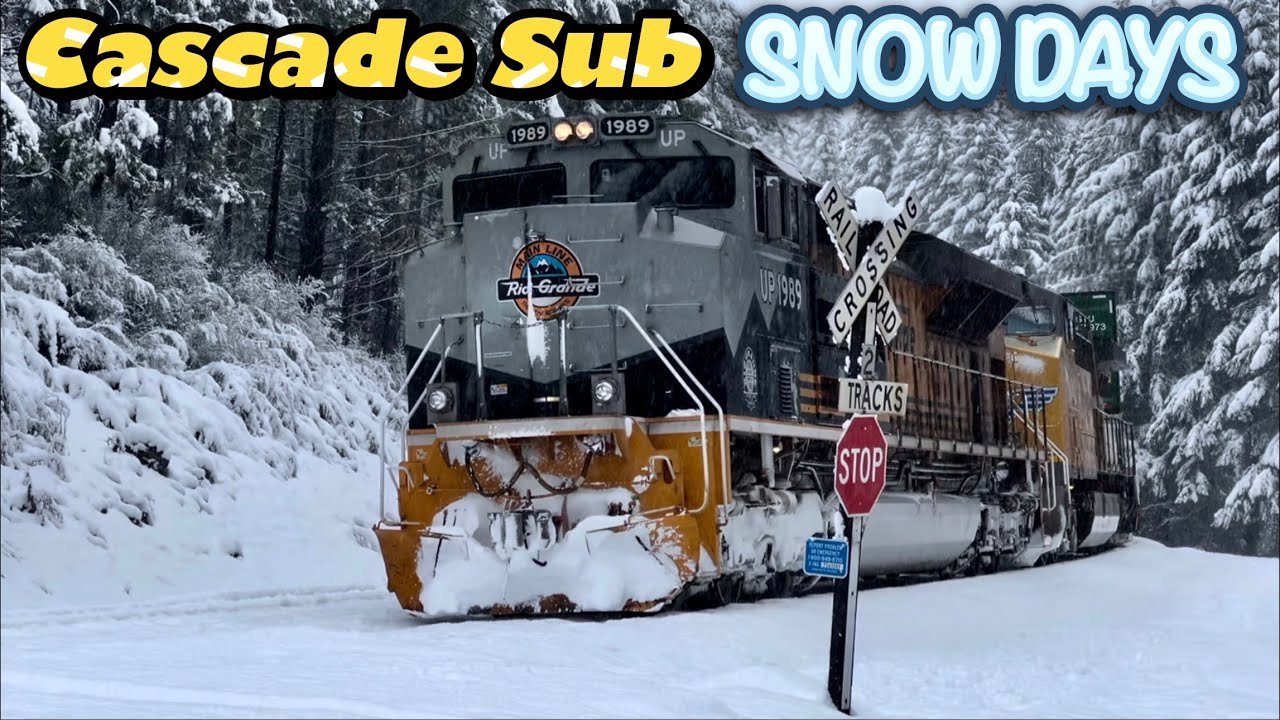 Снежные дни на каскадном участке Union Pacific Зимние поезда