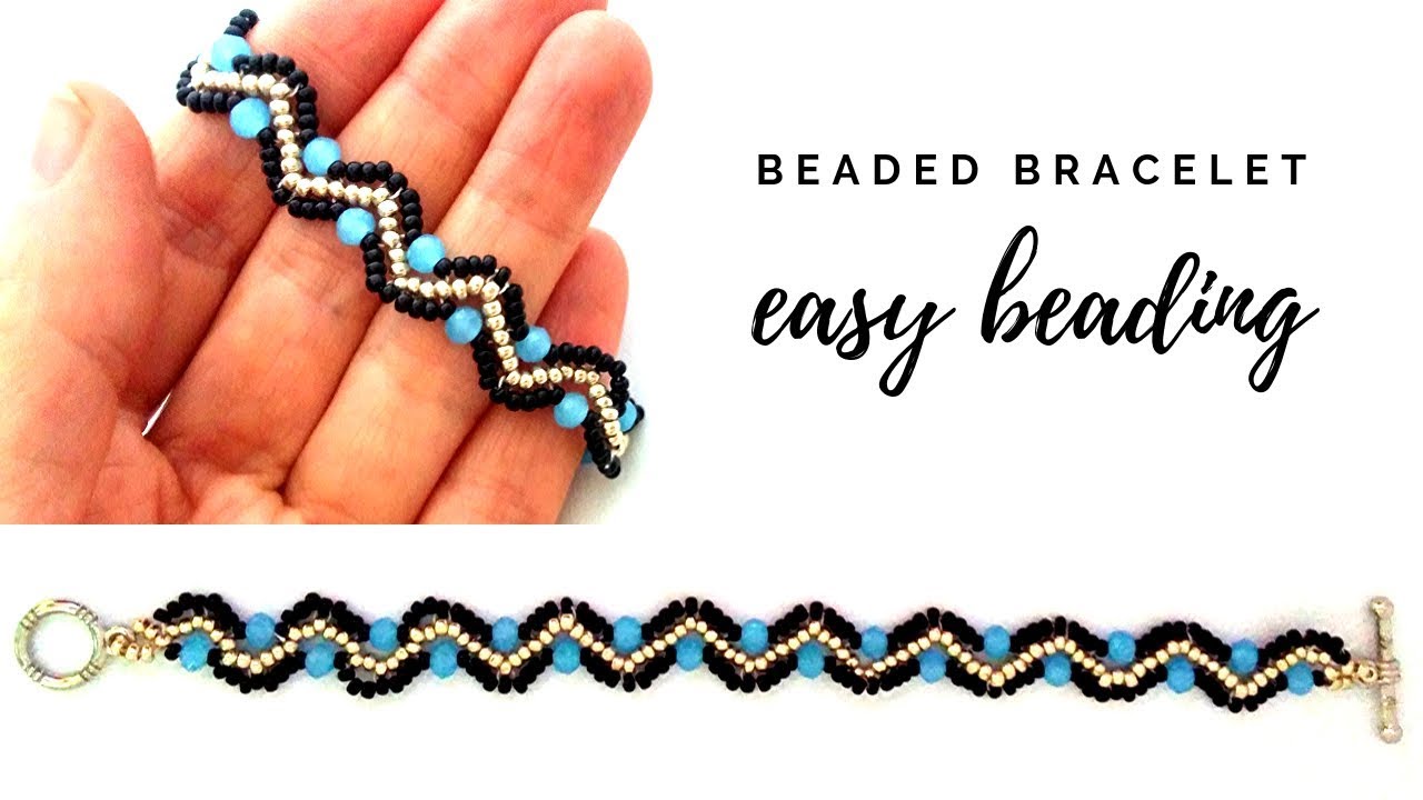 Easy beading tutorial. How to make a bracelet. Beaded bracelet.