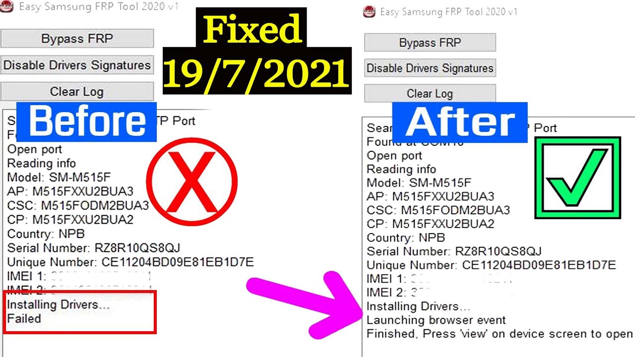 Samsung Easy FRP Tool 2020 Installing Drivers Failed/Fix Launching Browser Event Failed100% Working