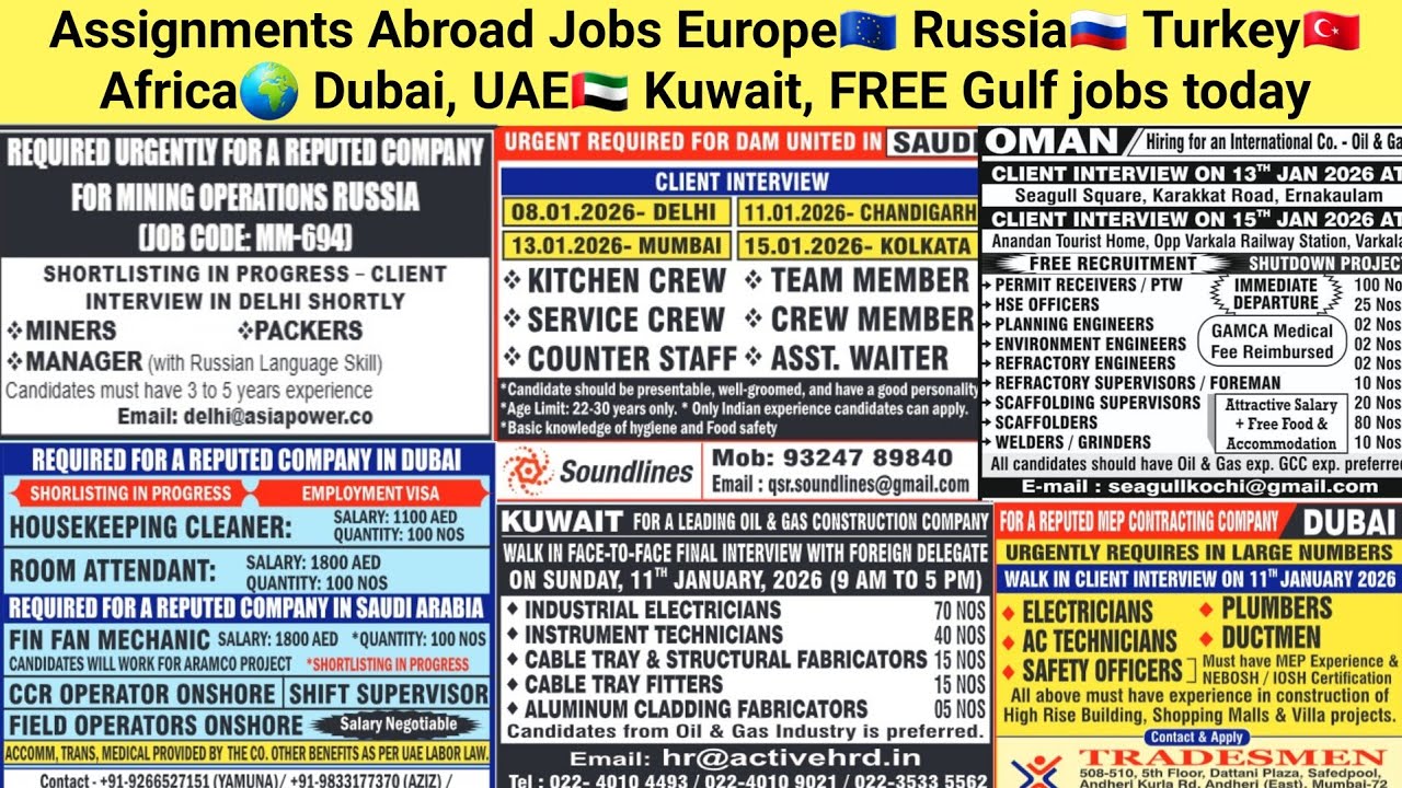 Вакансии за рубежом: Европа🇪🇺 Россия🇷🇺 Турция🇹🇷 Африка🌍 Дубай, ОАЭ🇦🇪 Кувейт, бесплатные вакансии ...