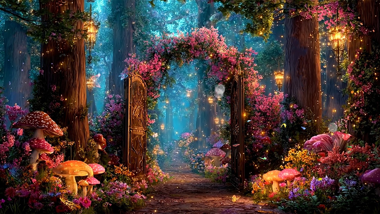 Enchanted Sunlit Secret Garden Gate ☀️ Magical Forest Music & Ambience | Soul Healing & Inner Peace